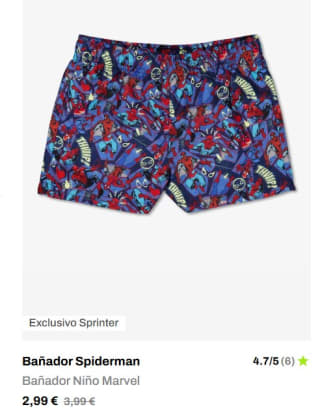 Recopilación bañadores para niño desde sprinter por 2,99€ (Productos oficiales)