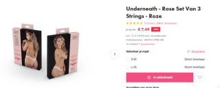 Underneath - Rose Set Van 3 Strings - Roze voor €7,49 bij EasyToys