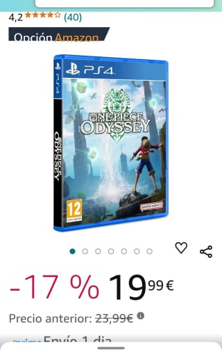 One Piece Odyssey PS4 por 19,99€.