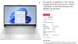 HP 15s-fq4345nd voor €519 bij Amazon