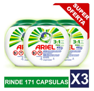 Pack de 3 detergentes Ariel 3 en 1 Pods de 171 cápsulas por $45.540