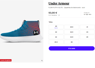 Zapatillas de Basket Under Armour FLOW FUTR X ELITE por 53€