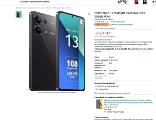 Xiomi Redmi Note 13 8GB 256GB por solo 148,88€