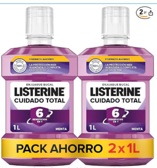 Listerine Cuidado Total (pack de 2 x 1 L) por 8,09€