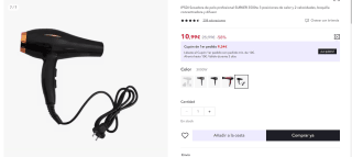 Secador de pelo profesional marca Ipsi SURKER 3000w por 10,99€ (6,59€ nuevo usuario)