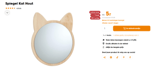 2 Kattenspiegels met houten frame voor €5 bij de Kwantum