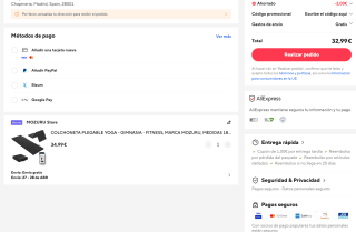 Colchoneta plegable yoga 180cmx60cmx5cm con plan de entrenamiento po solo 32,99€