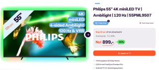 Philips - LED 4K UHD MiniLED Android-TV 55" voor €899 bij Ibood