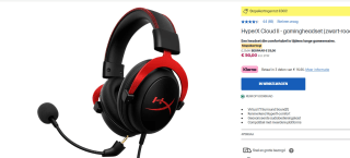 HyperX KHX-HSCP-RD Cloud II gamingheadset voor €50 in de HP store