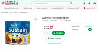 Sustain Júnior da Danone de 350g - R$ 14,49