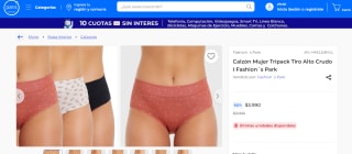 Calzón Mujer Tripack Tiro Alto Crudo I Fashion´s Park por $3.990