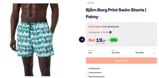 Björn Borg print Palmy zwemshort voor €19 bij iBood