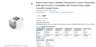 Bosch Smart Home Radiatorthermostaat voor €49,64 bij Amazon