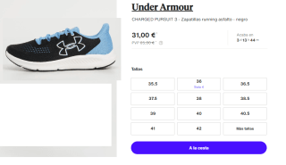 Zapatillas para Mujer Under Armour CHARGED PURSUIT 3 por 31€