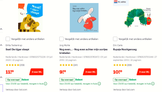 Verschillende kinderboeken 3 voor €20 bij Bol.com