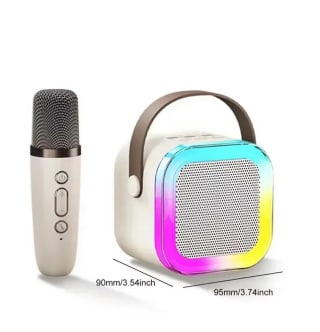 Maquina Karaoke con Bluetooth K12 sistema de altavoces PA portátil 5,3 con 2 micrófonos por 4,54€