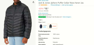 Jack & Jones Jjehero Puffer Maat L voor €16,12 bij Amazon