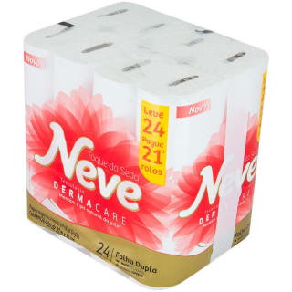 Papel Higiênico Neve de Folha Dupla com 24 Rolos - R$ 29,90