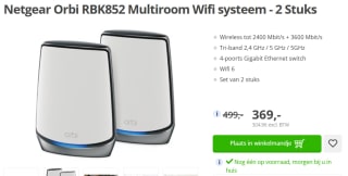 Netgear Orbi RBK852 Multiroom Wifi systeem (2 stuks) voor €369 bij Paradigit