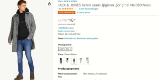 JACK & JONES heren slim fit Jeans voor €16 bij Amazon
