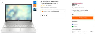 Ordenador Portatil HP 15S-fq5101ns Intel Core i7-1255U/16GB/512GB SSD/15.6" por 659€