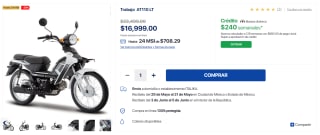 Motocicleta Italika AT110 LT por $16,999