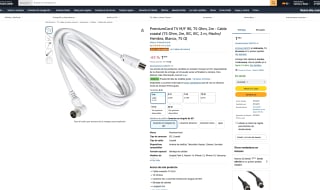 Cable coaxial PremiumCord TV M/F 90 75 Ohm, 2m por solo 1,89€