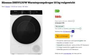 Hisense DH5V13UW Warmtepompdroger 10 kg vulgewicht voor €585 bij Bol