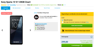 Sony Xperia 10 VI 128GB voor €299 bij Belsimpel