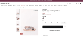 Women'secret Sandalia plana cruzadas gris brillante por 4,99€