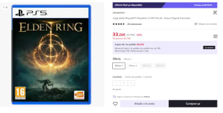 Juego PS5 Elden Ring por 33.2€ (Cuenta Nueva 21.2€)