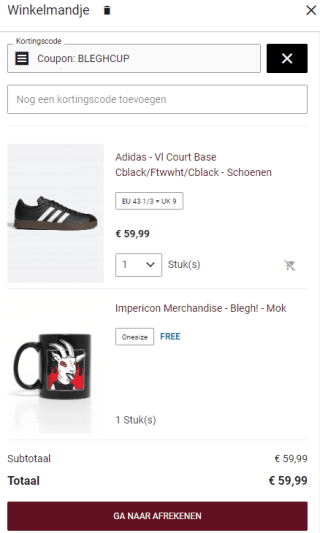 Gratis mok bij besteding vanaf €50 bij Impericon