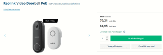 Reolink Video Doorbell PoE 5MP videodeurbel inclusief chime voor €84,95 bij Kommago