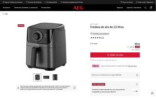 Freidora de aire AEG 2,5 litros por 56,05€