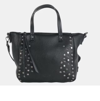 Bolso de mano pequeño en negro con tachuelas y asa bandolera Kbas por 27.5€