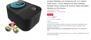 Heladera - Cecotec Gelacy 1200 Touch, Compresor, 110 W, 1.2 l, Control táctil, Cuenco y motor extraíble, Ventana, Incluye cuchilla de mezcla por 87.36€