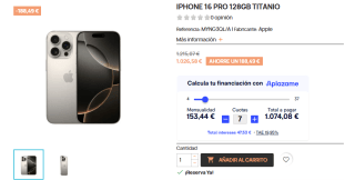 iPhone 16 Pro 128GB Titanio por 1.026,58€