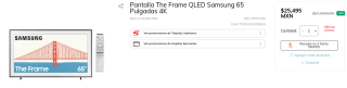 Samsung The Frame QLED 65" 4K a $25,495 en Sanborns