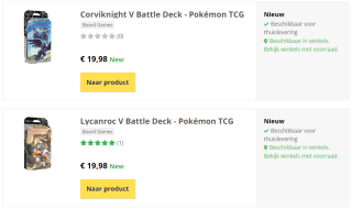 Corviknight V Battle Deck + Lycanroc V Battle Deck - Pokémon TCG voor €19,98 bij Gamemania