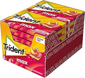 12 paquetes Trident Max Melocotón y Sandía Chicles sin Azúcar por 5,52€