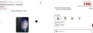 Samsung Galaxy S23 128 GB voor €499 bij Mediamarkt