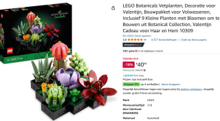 LEGO Vetplanten Botanical Collection – 10309 voor €40,99 via Amazon