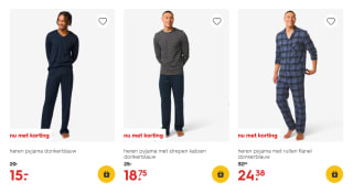 25% korting op heren nachtmode bij de Hema