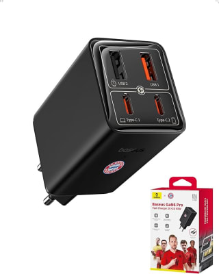 Baseus Cargador rápido USB C, 65 W GAN 6 USB C por 19,99€