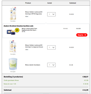 2e Nivea artikel voor €1 en gratis geurkaars bij Kruidvat