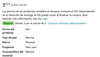 3 MOUSSEL Gel de Ducha Classique Original 650ml por 6,84€