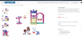 Parque de City Tails juegos de las Enchantimals de Sabine y Seneca Squirrel+ 2 muñecas con mascota y accesorios