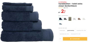 Handdoeken - hotel extra zwaar donkerblauw voor €2 bij de HEMA