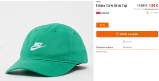 Gorra NIKE Futura Curve Brim Cap niños por 7€