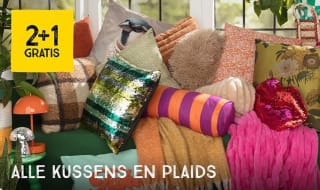 2+1 gratis op alle kussens en plaids bij Xenos